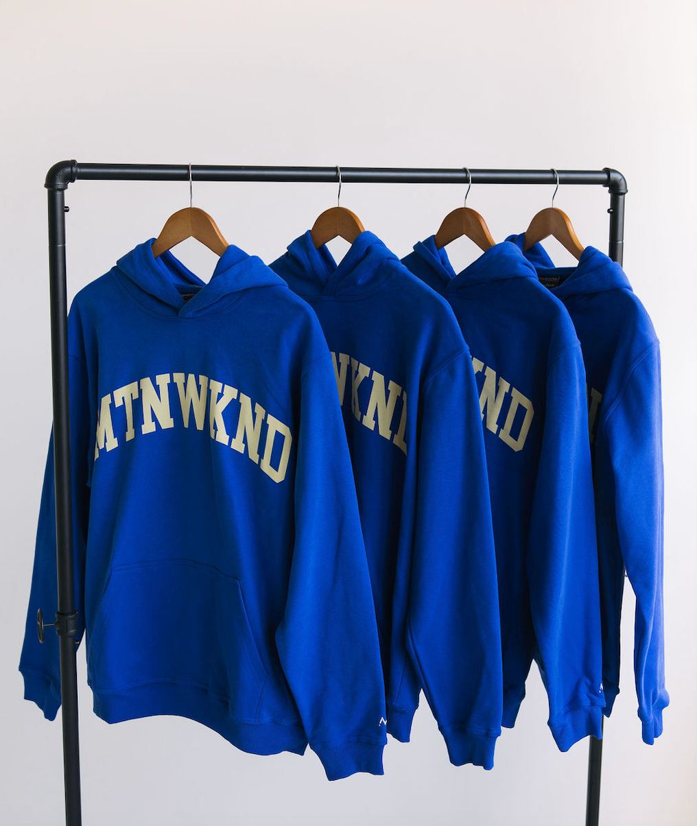 Collegiate Hoodie Cobalt Blue & Off White